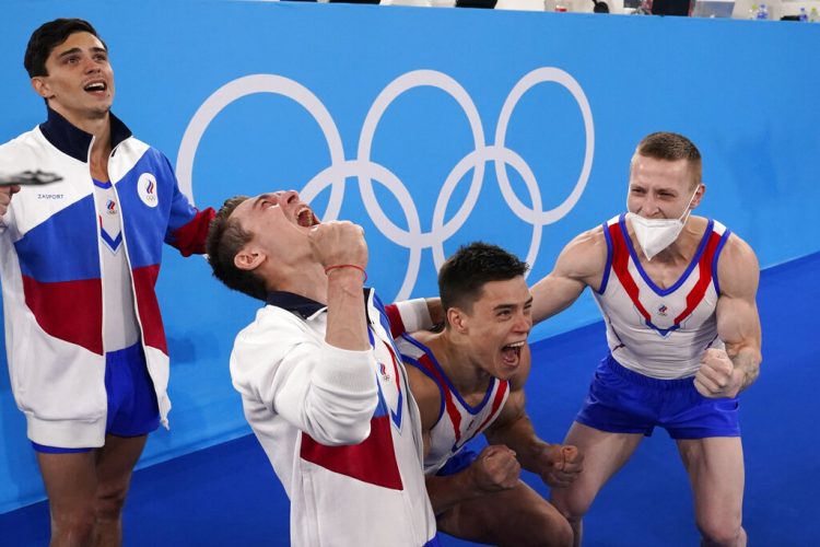 Russia edges Japan, China for gold in men's gymnastics